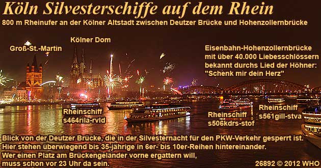Silvester-Partyschiffe Kln am Rhein