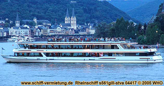 Rheinschiff s561gill-stva. Freideck mit 360º-Rundumsicht.