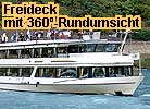 Rheinschiff s561gill-stva. Freideck mit 360-Rundumsicht.