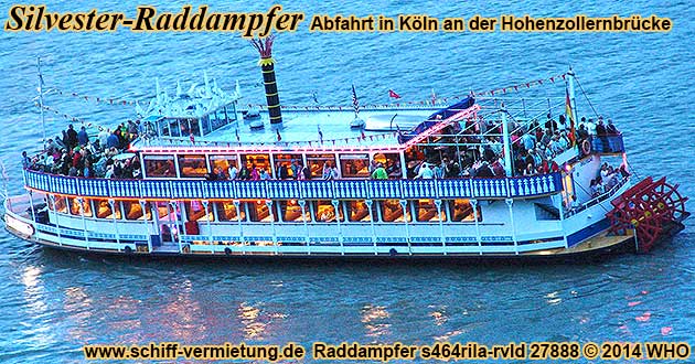 Silvester-Raddampfer s464rila-rvld Rhein Niederrhein Mittelrhein