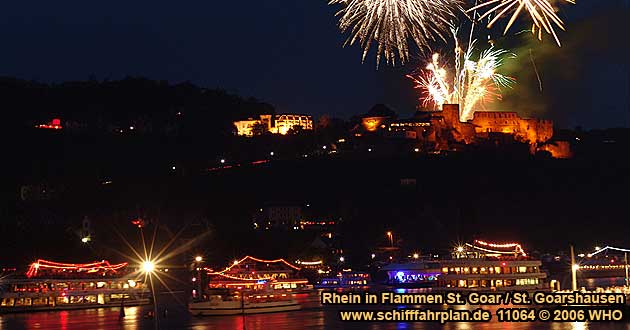 Feuerwerk-Schifffahrt Rhein in Flammen St. Goar St. Goarshausen