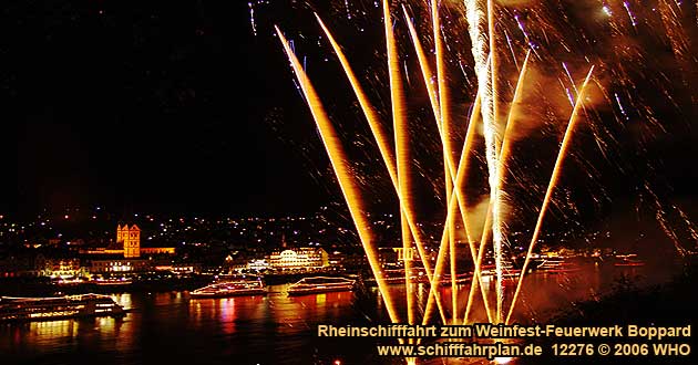 Rheinschifffahrt Feuerwerk Weinfest Boppard am Rhein