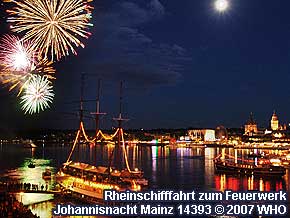 Feuerwerk-Schifffahrt zur Johannisnacht Mainz am Rhein, Johannisfest