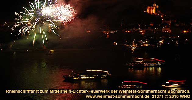 Rheinschifffahrt Mittelrhein-Lichter zur Weinfest-Sommernacht