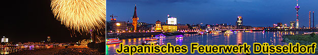 Japanisches Feuerwerk Dsseldorf Rheinschifffahrt