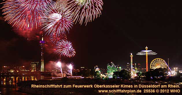 Dsseldorf Rhein-Kirmes-Feuerwerk Schifffahrt Oberkasseler Rheinkirmes 