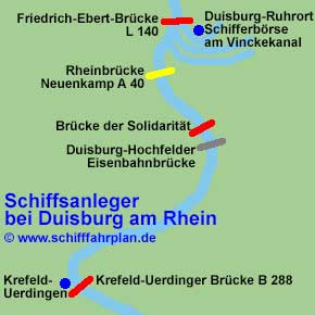 Landkarte Duisburger Hafenfest Ruhrort in Flammen Feuerwerk-Schifffahrt Duisburg am Rhein Schiffsanleger