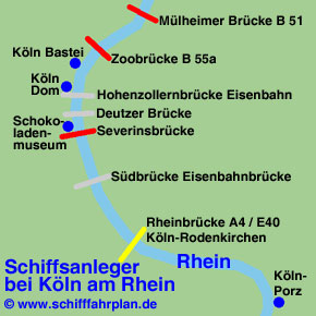 Landkarte Kln Schiffsanleger