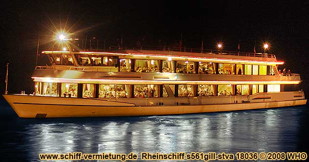 Rheinschiff s561gill-stva. Freideck mit 360º-Rundumsicht.