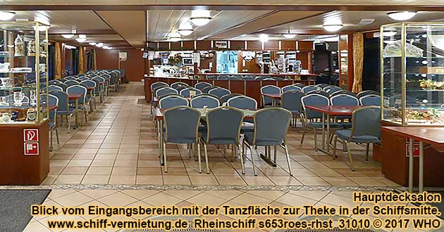 Rheinschiff s653roes-rhst Blick zur Theke in der Schiffsmitte