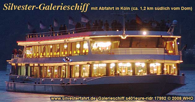 Silvester Galerieschiff s401eure-ridr Rheinschiff Rhein Niederrhein Mittelrhein