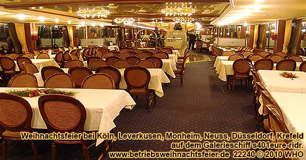Galerieschiff s401eure-ridr, Weihnachtsfeier auf dem Hauptdeck.