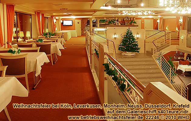 Galerieschiff s401eure-ridr, Weihnachtsfeier auf dem Oberdeck.