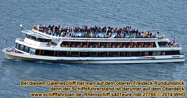 Galerieschiff s401eure-ridr auf Rhein, Niederrhein, Mittelrhein, Oberrhein und Main